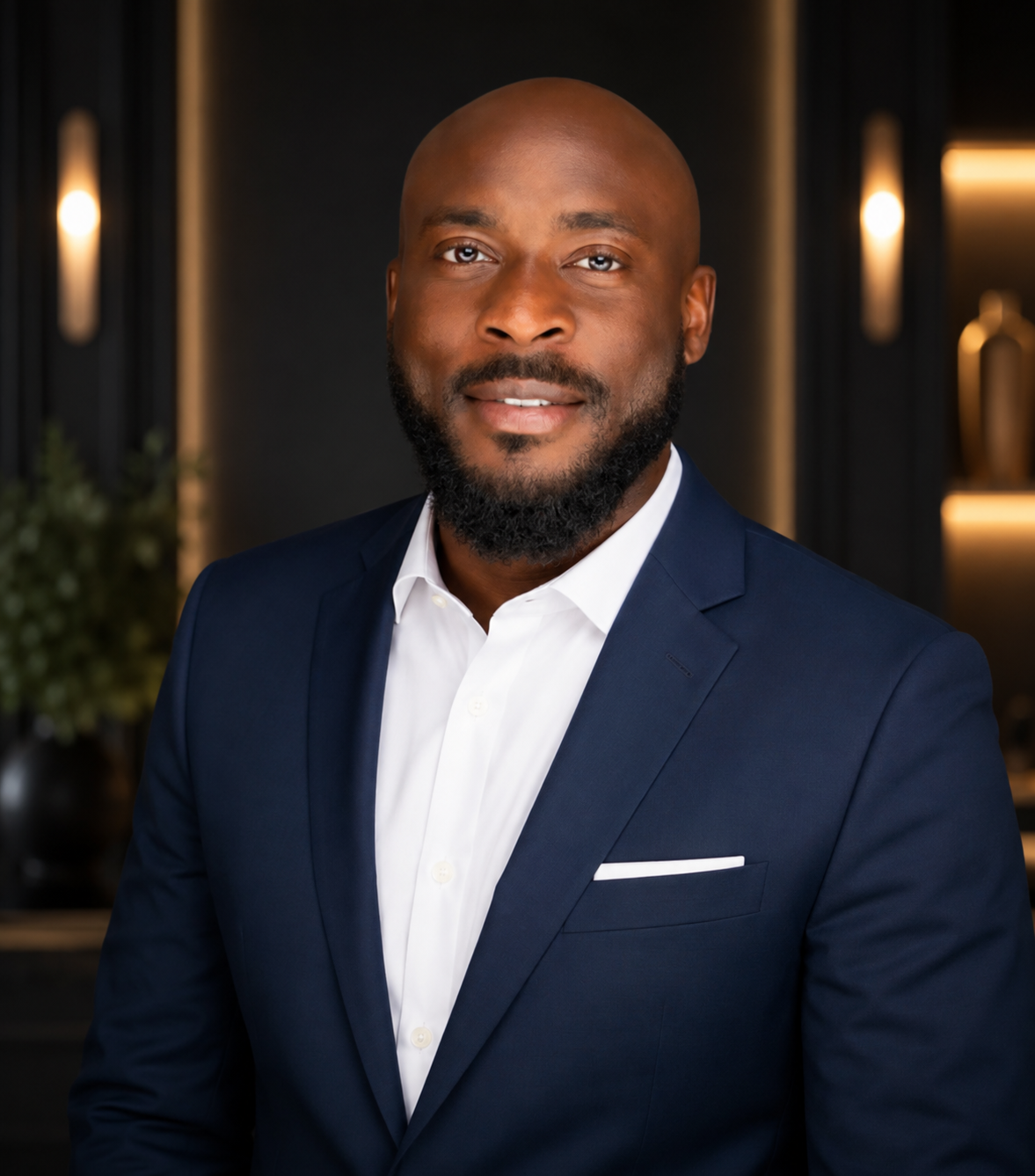 abbe headshot blue suit standing