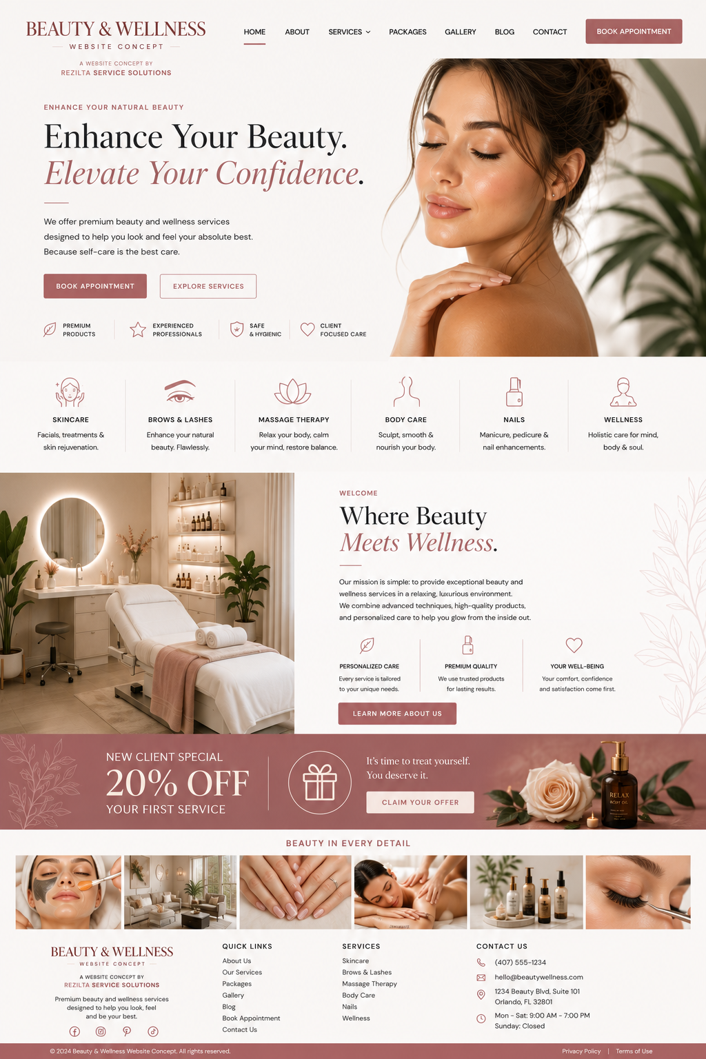 website beauty & wellness